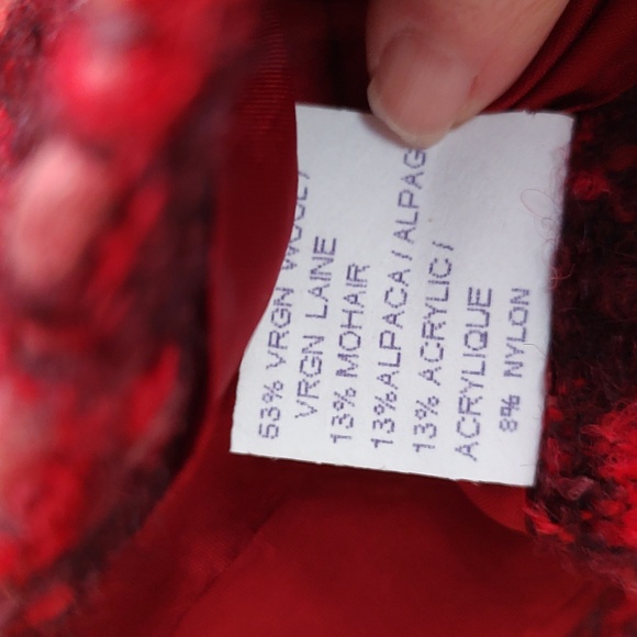 Wool Blend Tweed 2 Piece Suit Blazer Skirt Set Y2K Lined Size 12 Jones NY - Picture 14 of 15